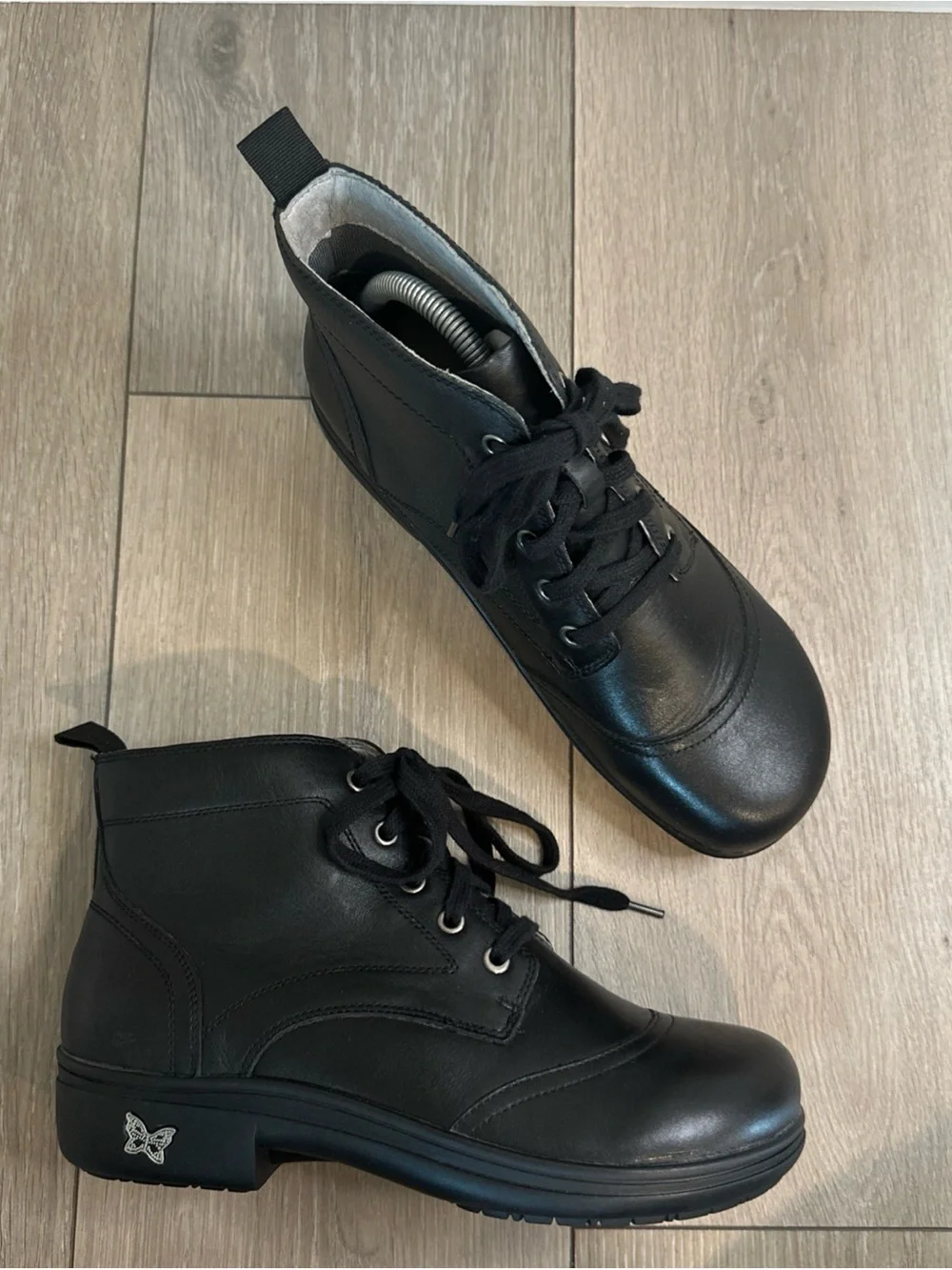 Alegria Size 39 | 9 Kylie Lace Up Oiled Black Ankle Arch Support Comfort Boots